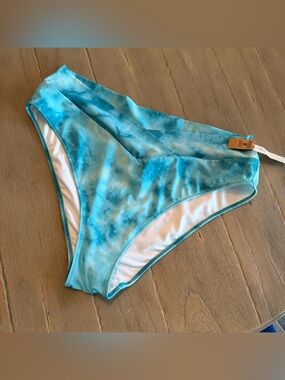 PINK Victoria's Secret Blue Tie-Dye Bikini Bottoms